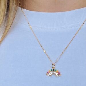 Rainbow Sparkle 24k Gold Necklace